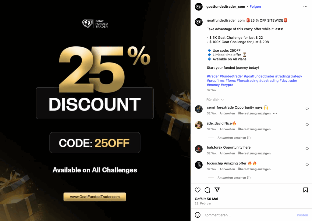 Goat Funded Trader proprietary trading platform, challenges, dashboard, and rules - Preview 4